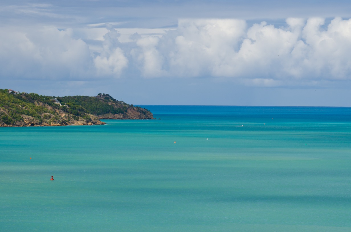 View of beautiful St. John Harbor in Antigua