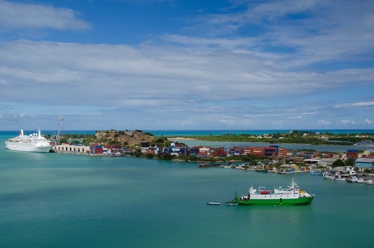 View of the other port terminal in St. John Harbor
